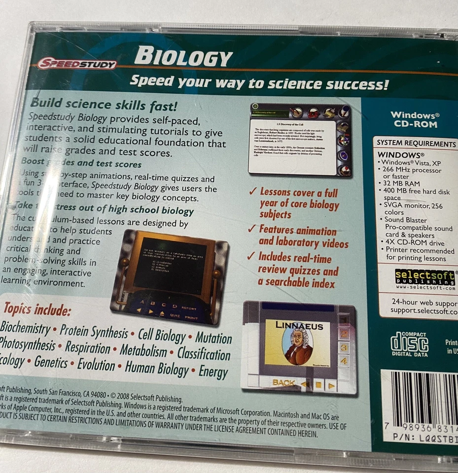 Speedstudy Biology Windows Cd-Rom New Sealed Free Shipping. - Image 4 of 4