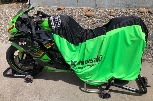 TYGA Bike Dust Cover, Lime Green/Black, Kawasaki Racing, (race) #TMER-0146# - Foto 7 di 7