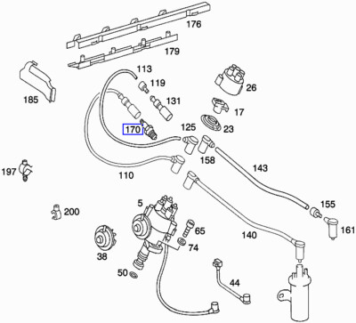 Mercedes M102 M103 Engine BOSCH H7DCO 102 R0 Spark Plug  