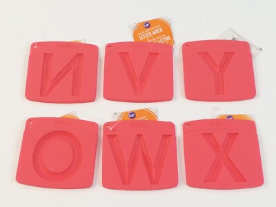 6 NEW NWT Wilton Letter Molds Icing Cake Decorating Letters W X Y V N O