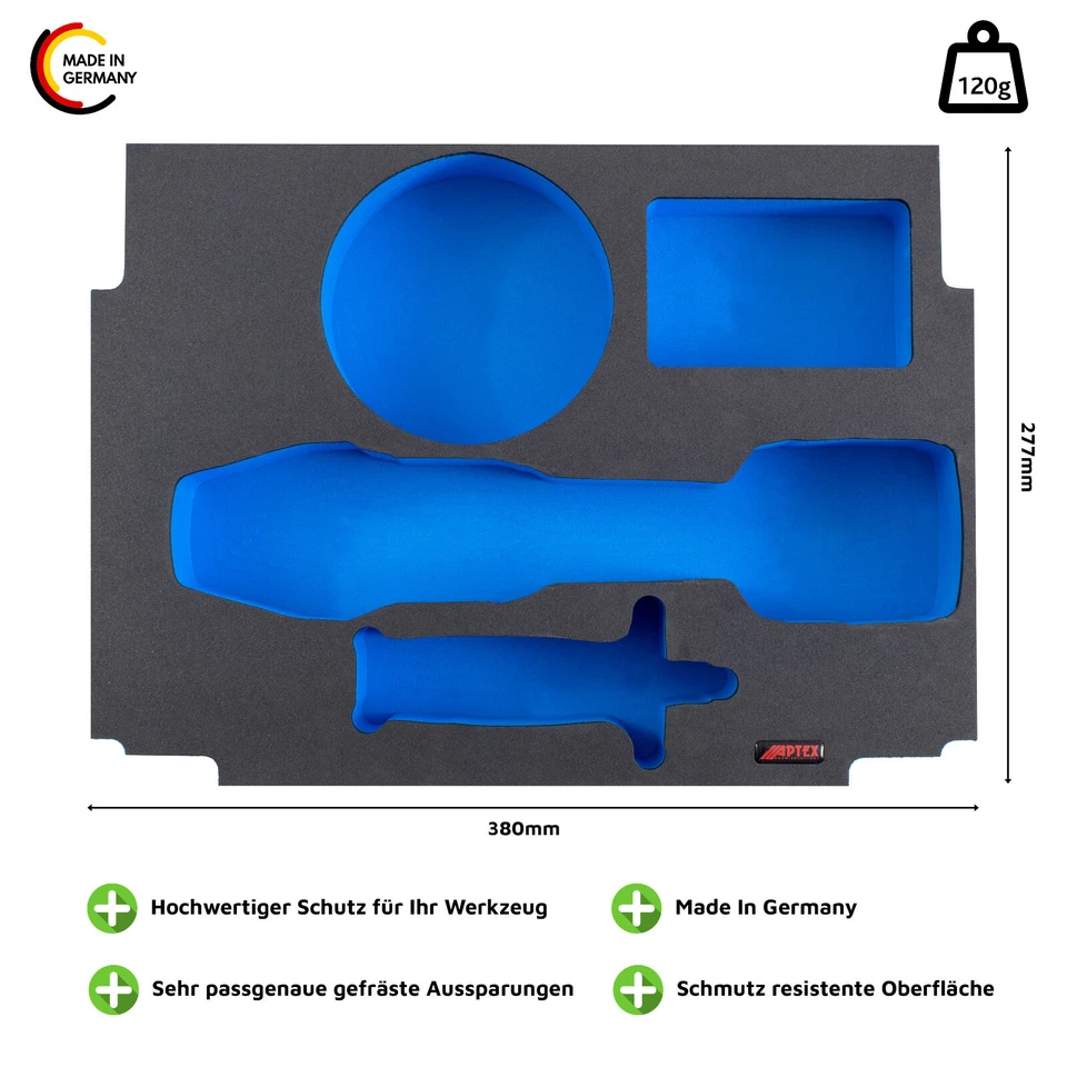 APTEX Schaumeinlage für Makita Akku- Winkelschleifer DGA 504 für MakPac Gr. 2-3 - Bild 2 von 4