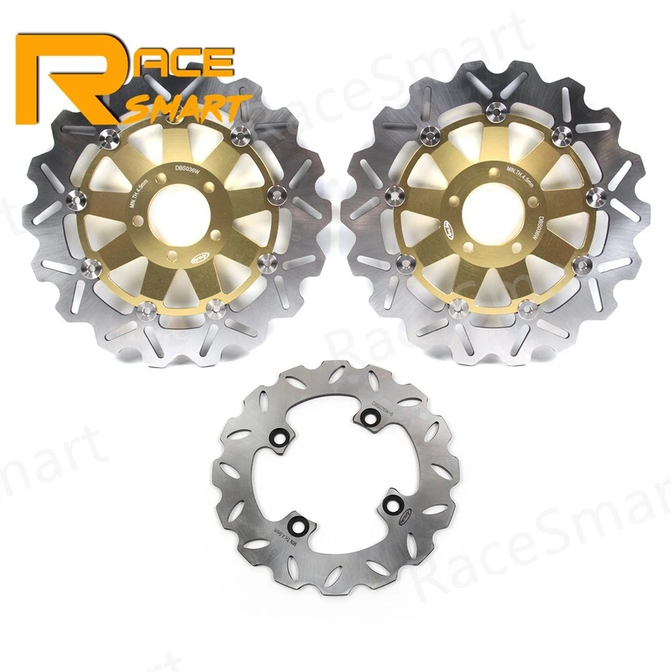 Rotores de disco de freno delanteros traseros + pastillas para Kawasaki Z750 2004 2005 Z750S 2005 2006 Foto 2 de 4