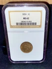 1859 Indian Head Cent MS-62 NGC