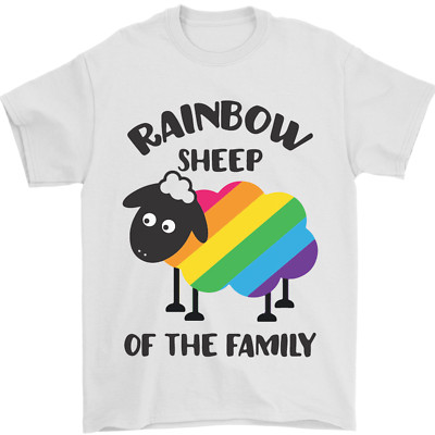 Regenbogenschaf lustiges Gay Pride Day LGBT Herren T-Shirt 100% Baumwolle
