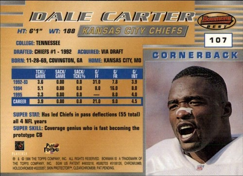1996 Bowman's Best Football  *COMPLETE YOUR SET*  Pick From List - Picture 212 of 356
