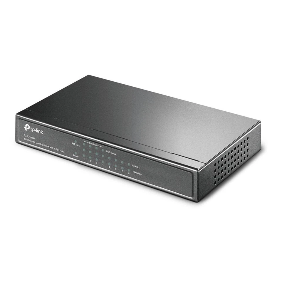 8-Port 10/100/1000Mbps Gigabit Network Ethernet Desktop Switch 4x POE PC Laptop - Image 3 of 4