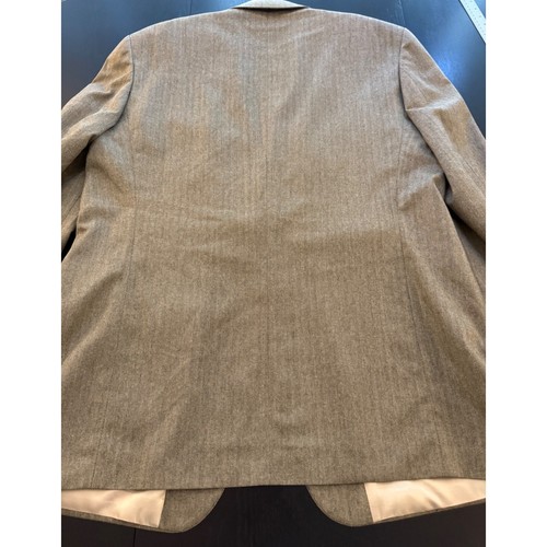 Nautica Silk Wool Sport Coat Mens 46L Olive Herringbone Two-Button Blazer Jacket - Picture 10 of 15