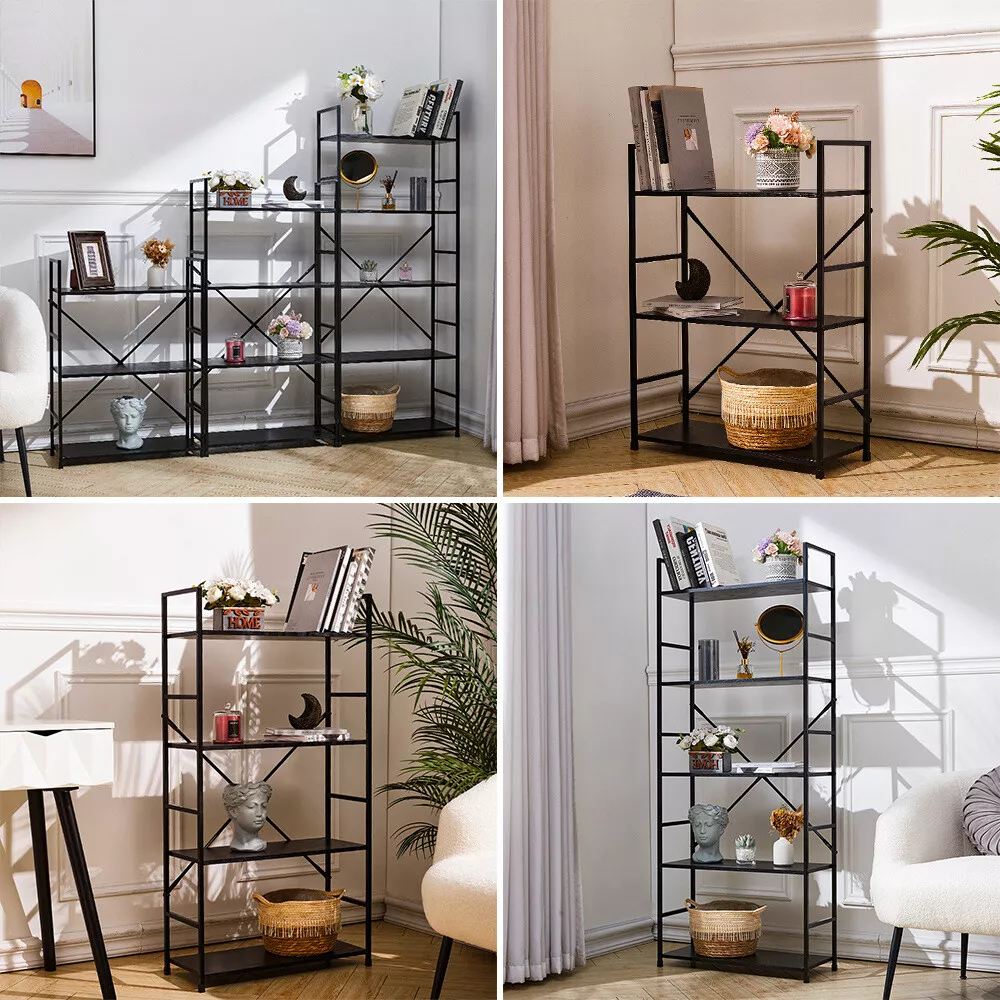 Steel Ladder Shelf Bookcase 3 5 Tier Display Storage Shelving Unit Stand Planter