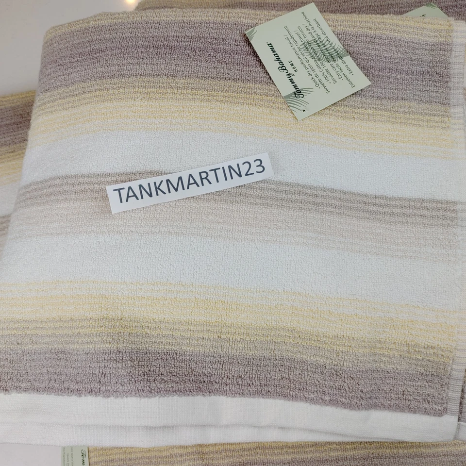 6件套Tommy Bahama速干浴巾和手巾黄色白色灰色100%纯棉 — 第 4/4 张图片