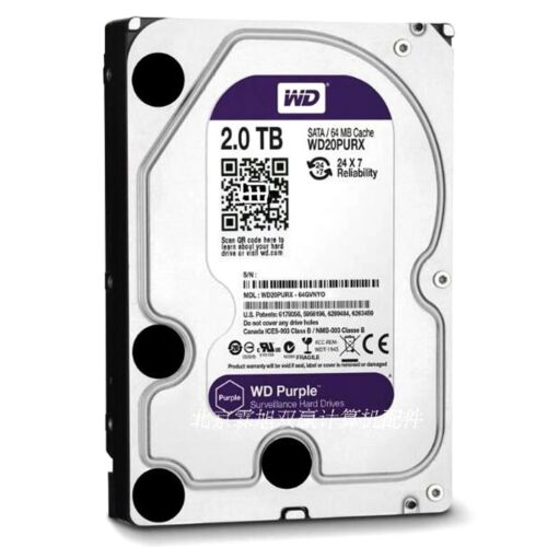 Western Digital Purple 2TB WD20PURX 5400 RPM 3.5 inch Internal Hard Disk Drive - Afbeelding 1 van 3