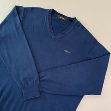 Greg Norman XL BLUE V-Neck Sweater 100 Cotton Blue Men's EXCELLENT  FAST Ship
