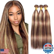 P33/613 Bundles Human Hair Reddish Brown Straight Bundles Brazilian Virgin Ha