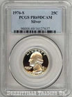 LOT OF 2 1976-S SILVER PROOF WASHINGTON 25 CENTS PCGS PR69 DCAM CHOICE GEM COINS