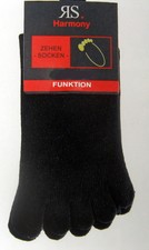 1 Paio Donna Calzini con Dita con Cotone Ideale Fußhygiene Nero Tgl 36 Fino 46