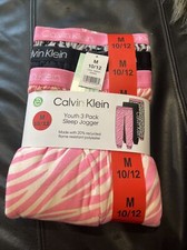 Calvin Klein Youth Girls Kids 3 Pack Sleep Jogger Pants Size M 10/12 Pajama/nwt
