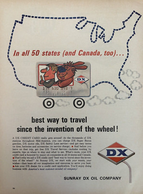 1960s DX Oil Company 50 States & Canada Travel Super Boron Sunray VTG Print Ad