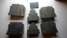 6 LEGO Gray Rock Wall Mountain Panels Castle Kingdom Parts
