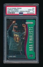 PSA 10 LEBRON JAMES 2019-20 PANINI PRIZM NBA FINALISTS GREEN PRIZM *GEM MINT*