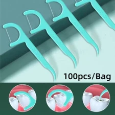 100 CT Plackers Micro Mint Dental Floss Tooth Picks Plastic Oral Teeth Floss