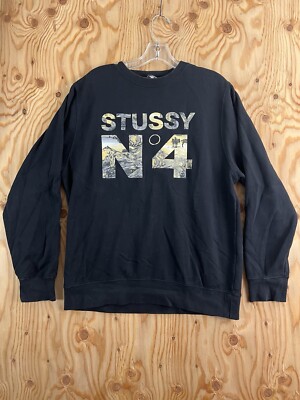 Stussy No 4 N4 Sweatshirt Pullover Safari Lion Animals Camo Desert