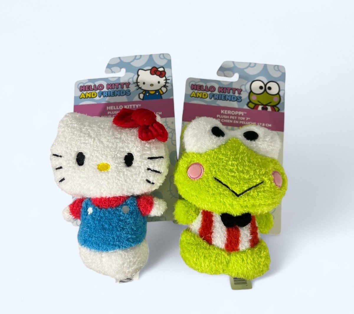 Sanrio Hello Kitty & Keroppi 7” Plush Pet Dog Toy Squeak and