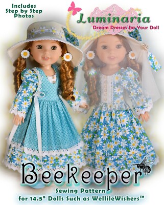 Sisters #2 PATTERN for 18/" and 14.5/" Wellie Wishers Sailor Dresses Pinafores