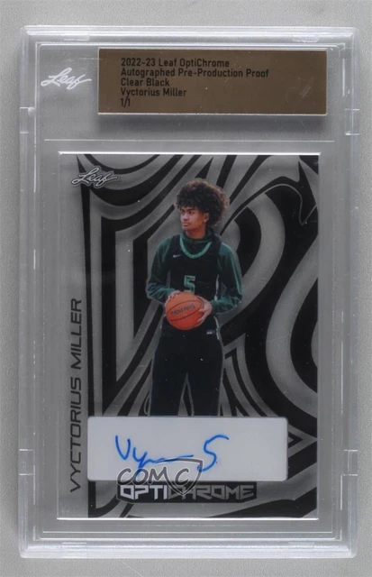 2022 Leaf Optichrome Pre-Production Proof Black Clear 1/1 Vyctorius Miller Auto