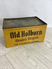 Vintage Old Holborn Blended Virginia Tobacco Tin Yellow Black Patina @stm#