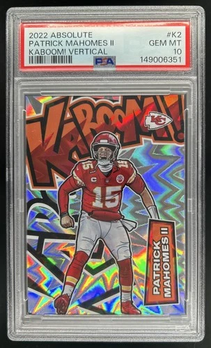 2022 Panini Absolute Patrick Mahomes II Kaboom Vertical SSP #K2 Chiefs PSA 10