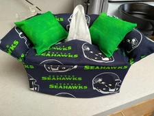 Seattle Seahawks Tissue Box Couch Cover with (2) Removable Pillows