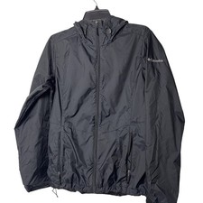 Columbia Windbreaker Jacket Hoodie Black Size Medium