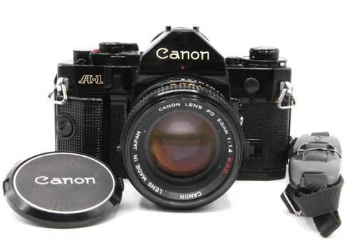 Works Great[Mint]Video Canon A-1 SLR 35mm Film Camera FD 50mm F/1.4 S.S.C. Japan