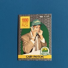 NBA Hoops 1990-91 Gary Payton #391 1990 Lottery Pick Supersonics Basketball