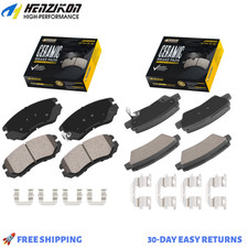 Front and Rear Ceramic Disc Brake Pad W/Clips For 2010-2013 KIA Soul 1.6L 2.0L