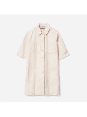 #ad Everlane the Chore utility canvas buttons front Mini shirts Dress size 10 $60.00