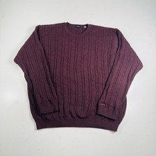 Izod Knit Sweater Maroon Red Crewneck Textured Men  s Size XL