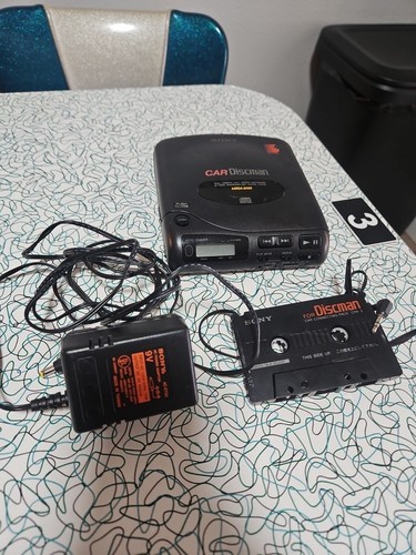 Sony D-802K Car Discman CD Walkman Player With Car/ Wall Charger Cassette Bag