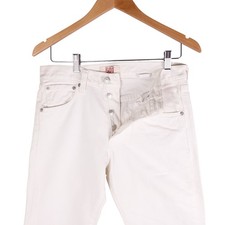 Vintage Levis 501 Original Straight Leg White Denim Button Fly Jeans Mens 29x30