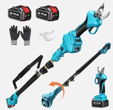 2-in-1 Cordless Pole Pruning Shears 15Ft Reach Brushless Motor 2x4.0Ah Battery