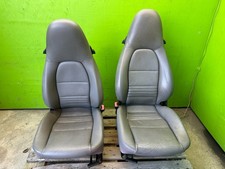 97-04 Porsche Boxster 986 911 996 Oem Gray Grey Leather Comfort Seats Front Seat