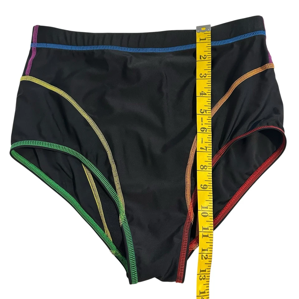 Pantalones de natación Rainbow Pride medianos cintura alta nuevos sin etiquetas  Foto 4 de 4