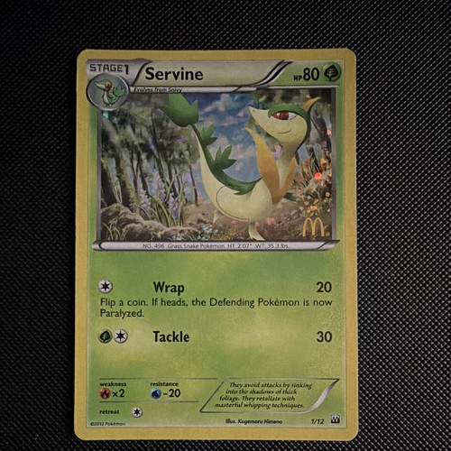 Pokemon Servine 001/012 McDonald's 2012 Holo Promo  English (LP) 