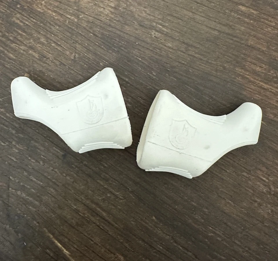 Campagnolo ESTILO Super/Nuovo Record Logo SHEILD Palanca de freno Capós PAR BLANCO Foto 2 de 4