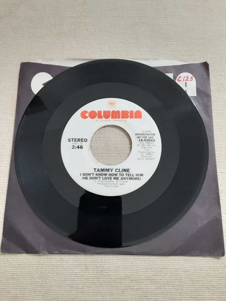 TAMMY CLINE - I DON'T KNOW HOW TO TELL HIM COLUMBIA 45 WL PROMO - Image 3 of 3