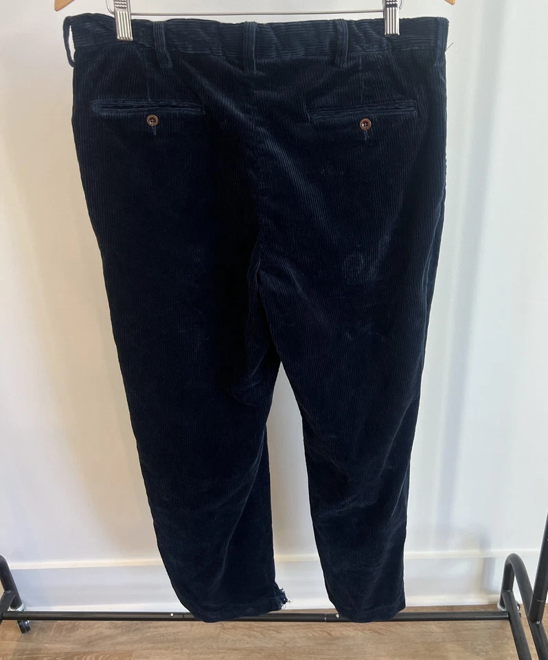 Vintage Polo Ralph Lauren Navy Blue Corduroy Preston Pants Men's Size 34x32 Y2K - Image 3 of 4