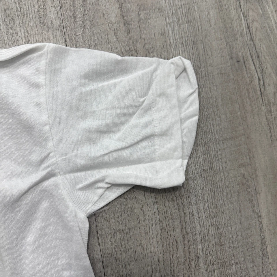 Camisa Vintage Alpha Pets Juvenil Pequeña Blanca Años 90 Hecha en EE. UU. Lectura de Libros Educativa Foto 4 de 4