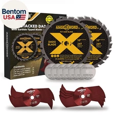 10" Stacking Dado Blade Set for Fine Finished Dados, Grooves, and Rabbets, 5/8" 