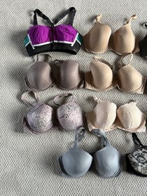 Victoria Secret Lot Of 11 Bras Size 36DD Various Colors and Styles