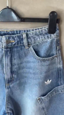 adidas Originals Denim Pants Women's Sports Casual Lifestyle Jeans