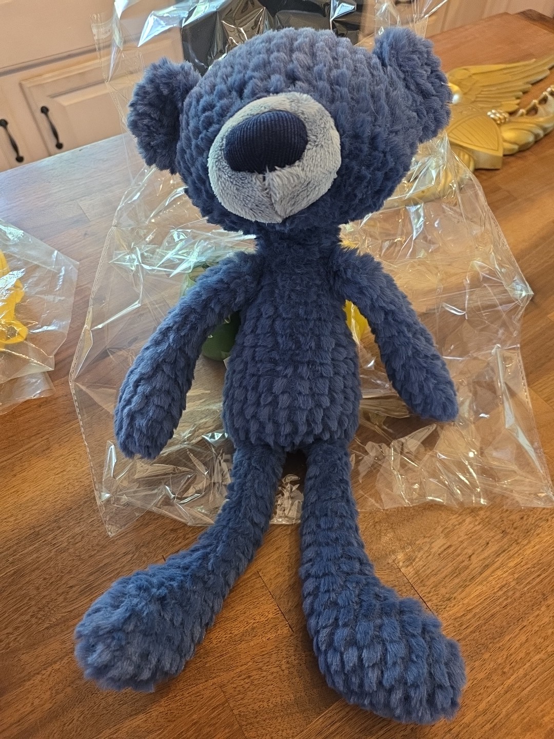 Gund Toothpick Ripple Blue Teddy Bear 15" plush Stuffed Anim